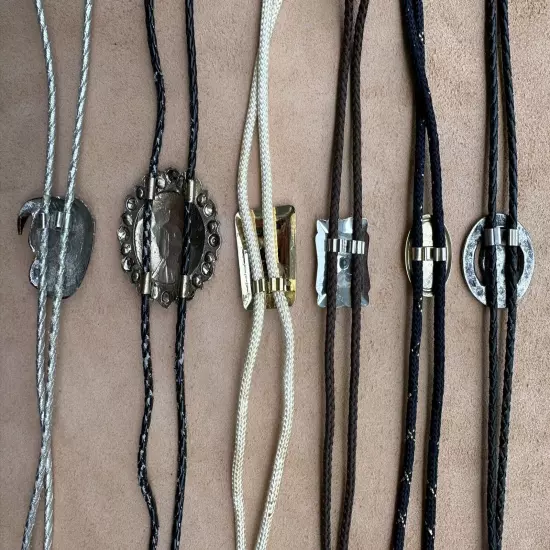 Lot Of 6 Vintage Western Bolo Ties B Stock