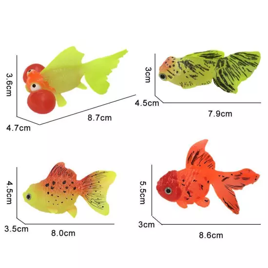 1pc Fish Tank Fish Glow Dark Goldfish Fake Fish Artificial Floating Moving H1G8