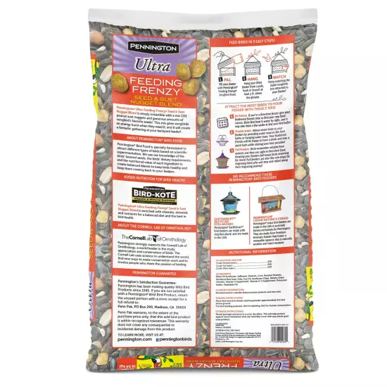 Pennington Ultra Feeding Frenzy Blend Dry Wild Bird Feed and Seed, 10 lb. Bag