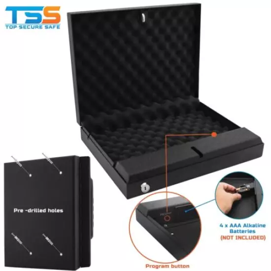 Gun Safe Lock Box Firearm Pistol Revolver Money Watch Vault 2 Point Access