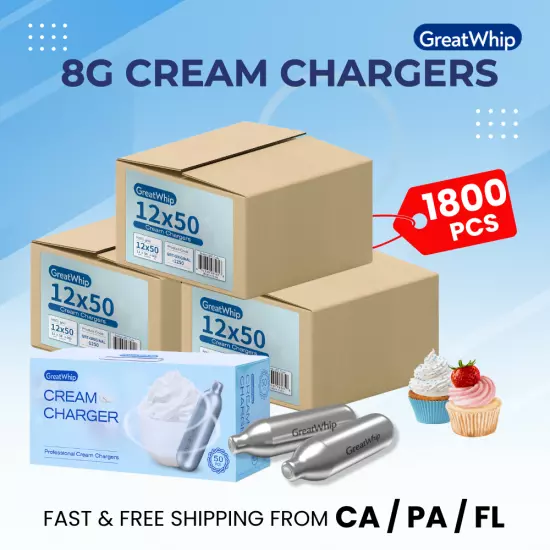 CREAM CHARGERS 600 1200 1800 300 - GreatWhip Ultra Pure Clean BEST PRICE SALE