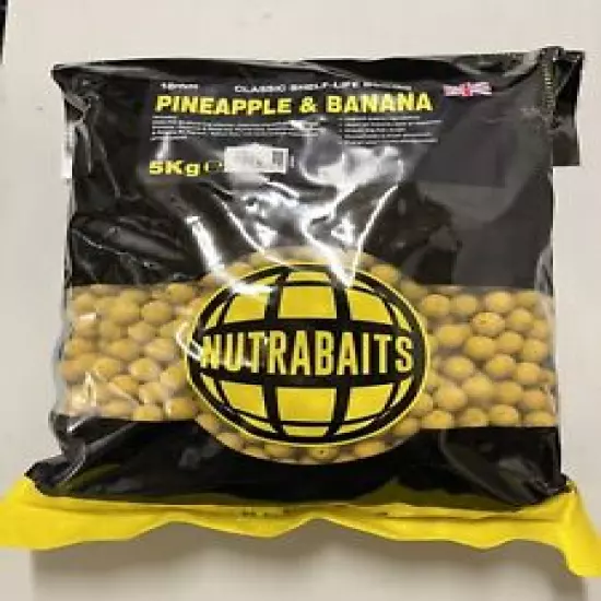 Nutrabaits 5kg 18mm Pineapple & Banana Shelf Life Boilies Carp Bait