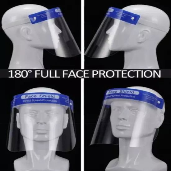 30 PCS ADULT Full Face Shield Reusable Protection Cover Face Eye Cashier Helmet