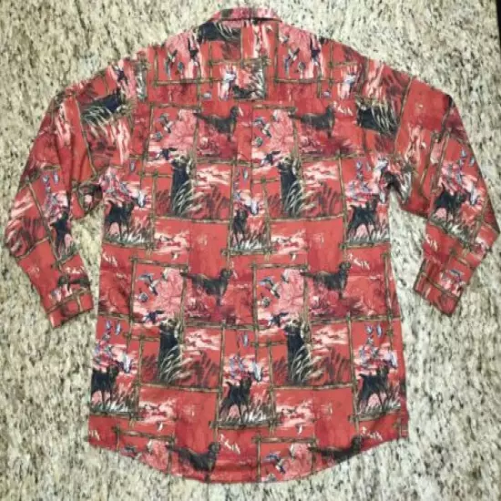 Magellan sportswear men’s shirt XXL long sleeve/button down dogs/ducks printed..