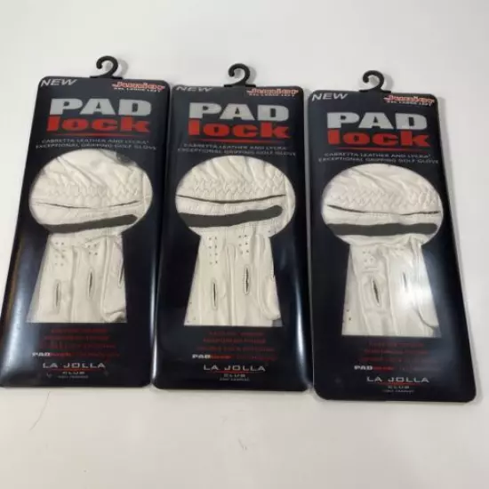 La Jolla PAD Lock Golf Glove Junior XXL Left Lot of 3