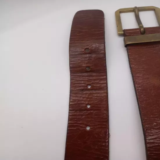 VINTAGE Coach 3127 Thick Wide Harness Leather Burnished Brown Belt Brass Mens 36