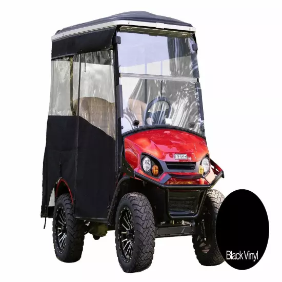 Red Dot Black Vinyl Golf Cart Enclosure for EZGO Express S4 Elite with 80" Top