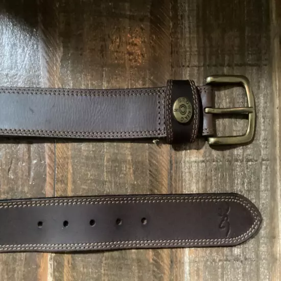 New Men's Browning brown leather belt sz 34