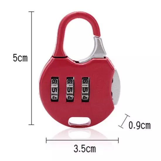 3 Digit Code Combination Mini Lock Backpack Luggage Anti-theft Lock for Travel