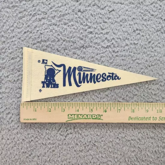 Vintage Minnesota Twins Pennant Mini Felt MLB Blue White Baseball 10 in