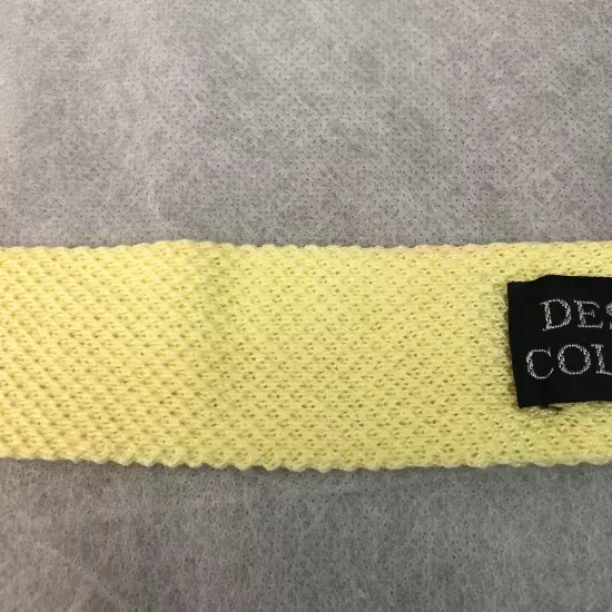 Designer Collection Knit Sock Neck Tie Square Skinny Yellow Cotton 2 Inches Wide