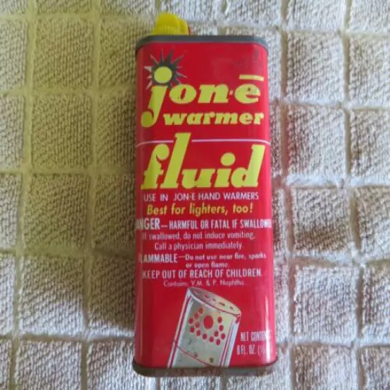 NEW Vintage Antique 12 Pocket Hand Warmer Pieces and "jon-e " Can of Fluid a Set