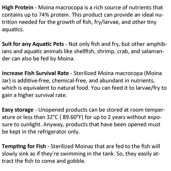 Moina Macrocopa (Water Flea) Sterilized Jar for Medium & Small and Newborn Fish