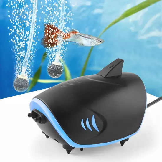 3W Quiet Aquarium Air Pump: 80GPH Adjustable Fish Tank Air Pump with Dual Output