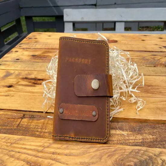 passport cover made of genuine leather. handmade.