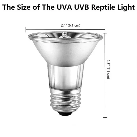 UVA+UVB Reptile Heat Basking Light Bulb Lamp Clip For Turtle Tortoise Lizard 50W