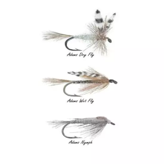 Adams 3 Fly Print, Dry, wet fly, nymph fly, fisherman gift, fly fishing gift, 