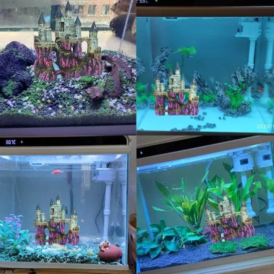 Aquarium Resin Castle Decoration Fish Tank Driftwood Castle Cave Hideouts House 