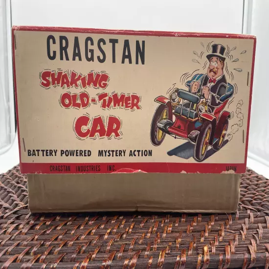 Vintage Toy Cragstan Shaking Antique Car Battery Op Metal Japan Orig Box-1943.24