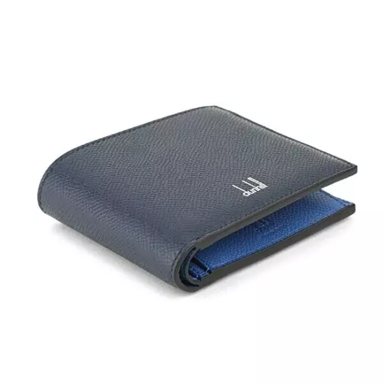 Dunhill Bifold Wallet Cadogan 18F2320CA410 Navy Calf Leather Logo Men