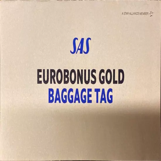 New - Scandinavian Airlines (SAS) - Star Alliance Gold - Luggage Bag Tag