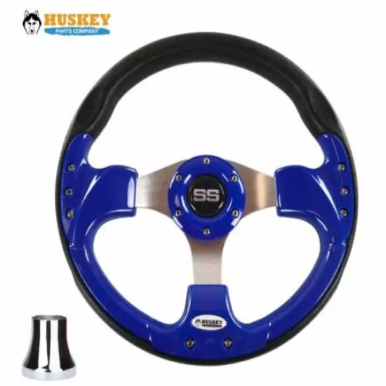 Ultra Blue Golf Cart Steering Wheel for Yamaha w/ Adapter 