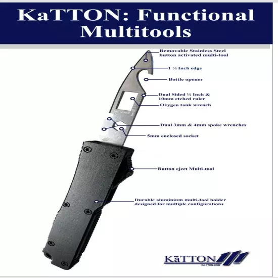 KaTTON - Utlity Knife -Removable Multi tool - Pop-Up Wallet, AirTag -