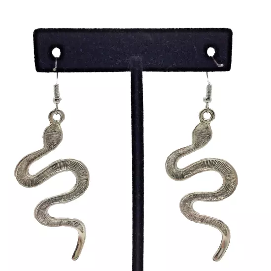 Snake Earrings, Serpent Earrings, Critter Jewelry, Animal Jewelry, Big Earrings