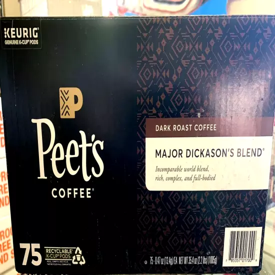 Peet's Coffee Dark Roast Coffee Blend Capsules, Major Dickason's - 75 Count