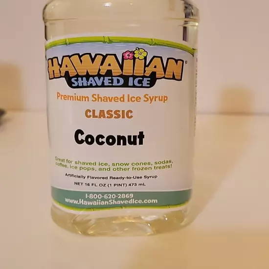 Hawaiian Shaved Ice Syrup Banana Piña Colada Coconut 16 Oz. Lot Of 3 Coffee Soda