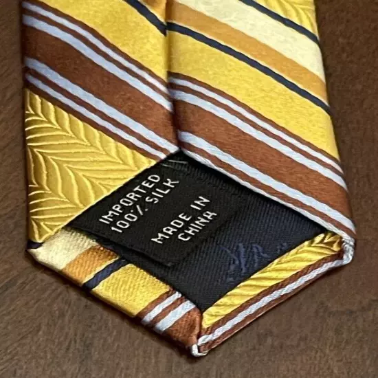 Jos. A. Bank Gold Brown Blue 100% Silk Men’s Neck Tie Made In China