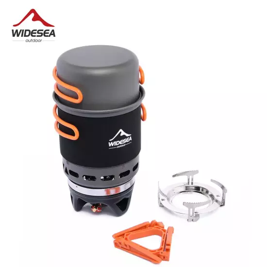 Widesea Camping Cooking System with Propane Heat Exchanger, Pot Set, Cup, Tab...