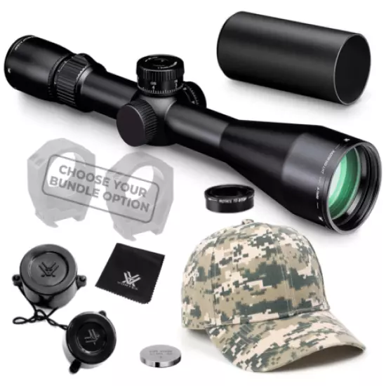 Vortex Optics Razor HD LHT 3-15x50 G4i BDC Riflescope with Hat and Mount Bundle