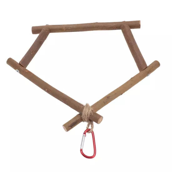 Bird Swing Perch Wooden Standing Climbing Toy Cage Perch For Budgie Cocka