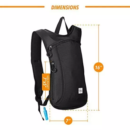 Vibe Hydration Backpack Pack From Recycled Polyester 2l Bladder For Women Men 