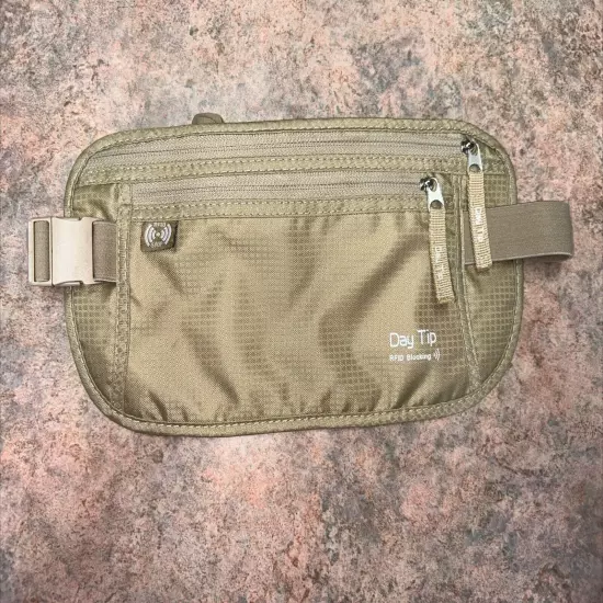 1Pc Money Belt Pouch Hidden Travel Wallet Passport ID Holder Secure Khaki Unisex