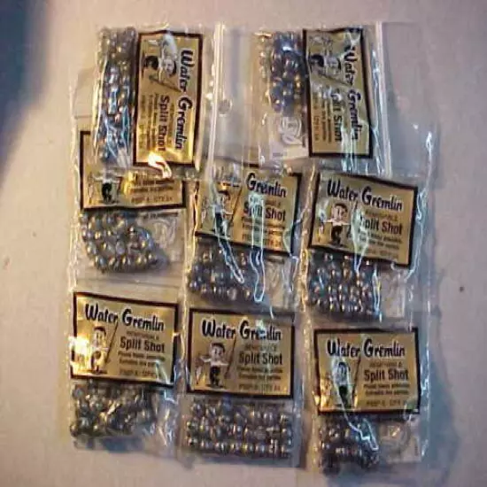 192 NEW Water Gremlin Removable Split Shot FISHING SINKERS SIZE 5 -8 BAGS ICE 