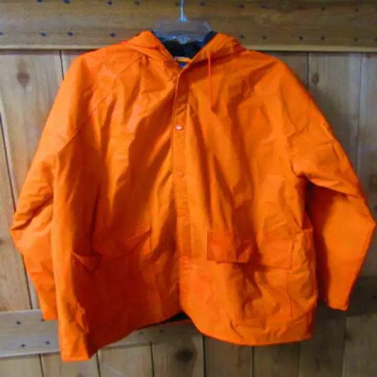 Men's Ozark Trail Safety Orange Hooded Hunting Waterproof Jacket Size M 