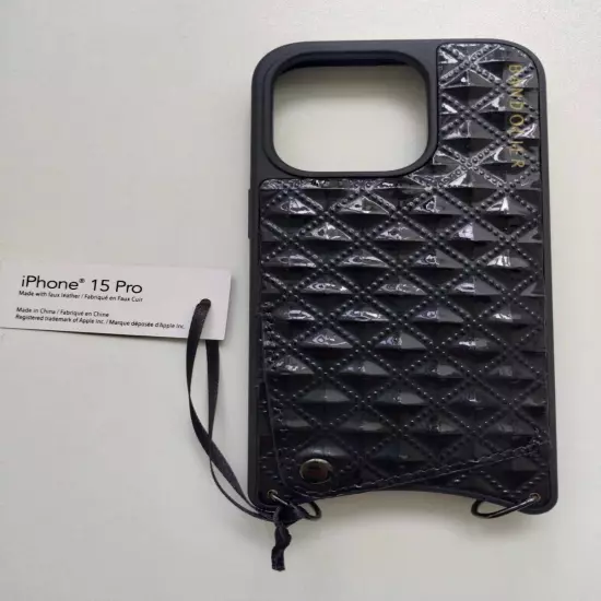 BANDOLIER SHEILA Crossbody Phone Case Only Black Embossed/Pewter IPHONE 15 PRO