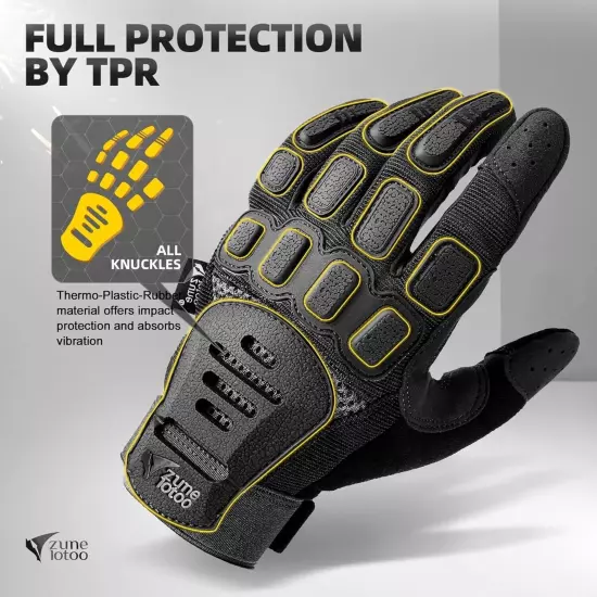 ZUNE LOTOO Touchscreen Tactical Gloves with TPR Impact Protective & Palm Padd...