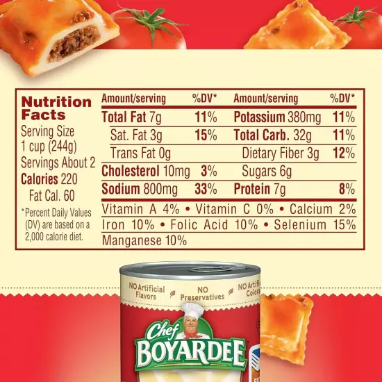 Chef Boyardee Beef Ravioli, 15 Oz, 4 Pack FREE SHIPPING