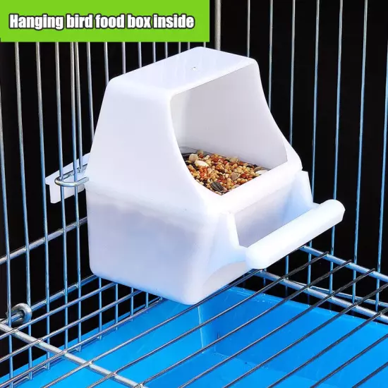 Hanging Bird Feeders Plastic Food Container For Budgerigar Food Box White Can