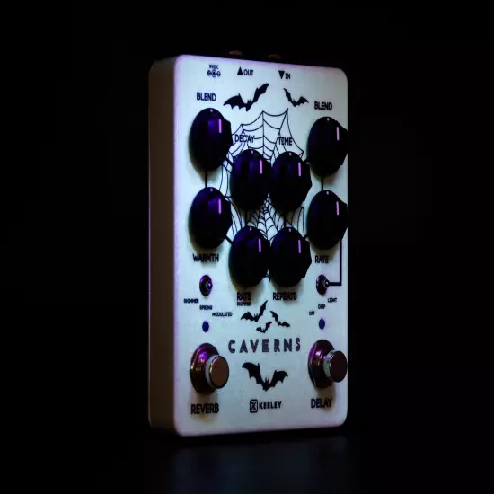 Used Keeley Spooky "Glow in the Dark" Caverns Delay Reverb Pedal