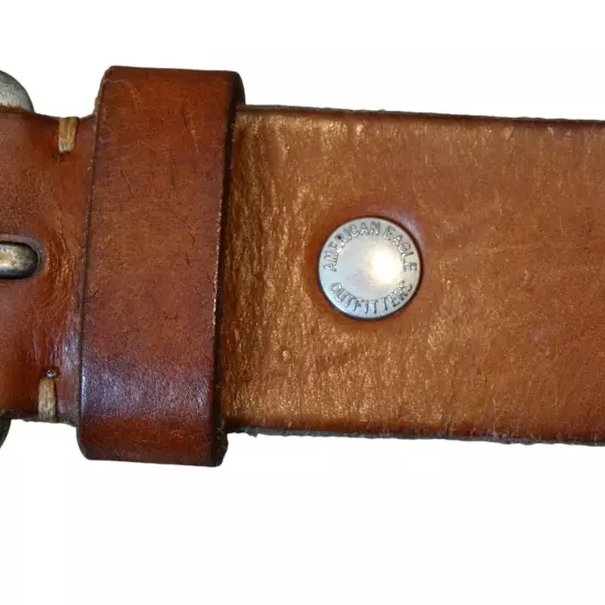 American Eagle Wide Brown Leather Work Belt - Men's Size 38