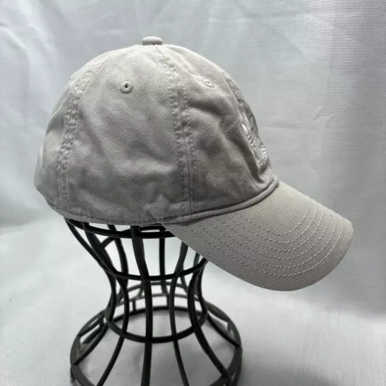 Adidas Dad Hat Beige Cap Strap Back Cotton Adjustable Trefoil Logo Curved Brim