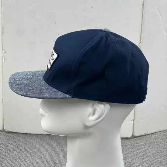 Vans Hat Mens Canvas Snap Back Cap OSFA Blue Skateboarding Patch Off The Wall