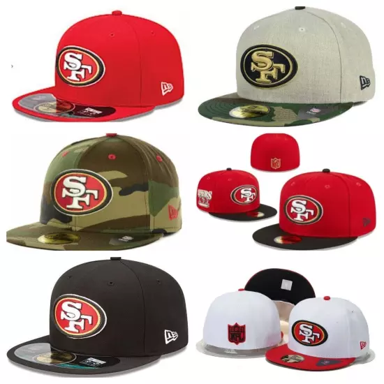 San Francisco 49ers Fitted Hat 2024 New Style Football Cap Mens Flat Brim Cap