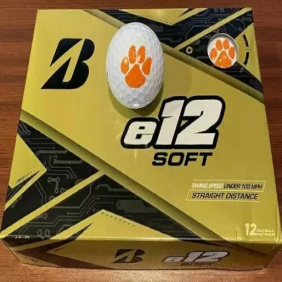 Bridgestone e12 Soft Clemson University Tigers Golf Balls 1 Dozen White #83648