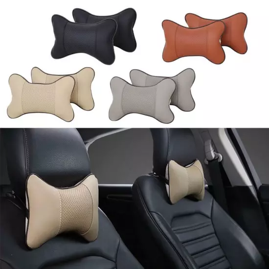 1Pcs Universal PU Leather Car Headrest Neck Pillow Comfortable Pillow Cushion