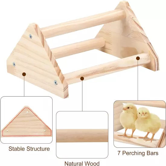 Chicken Perch Strong Pine Wooden Chick Jungle Gym Roosting Bar, Chick Perch Toys